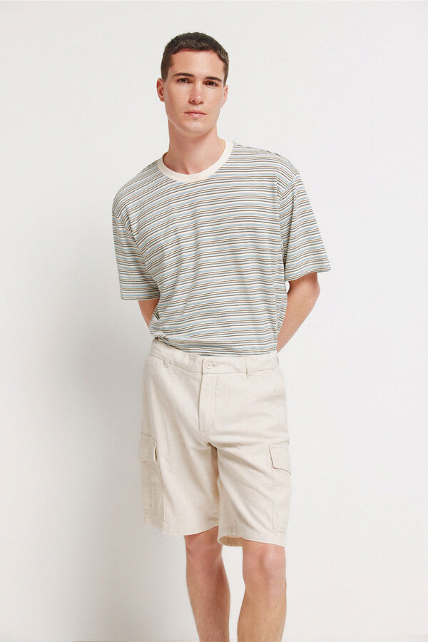 Springfield Bermuda coupe confort en lin gris