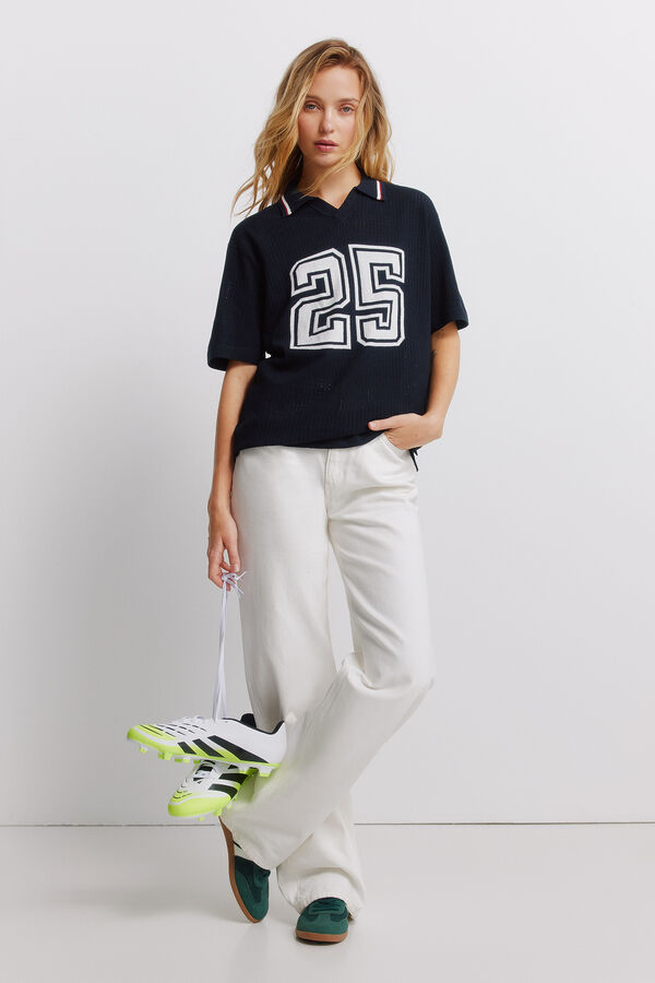 Springfield Jacquard sport polo shirt blue