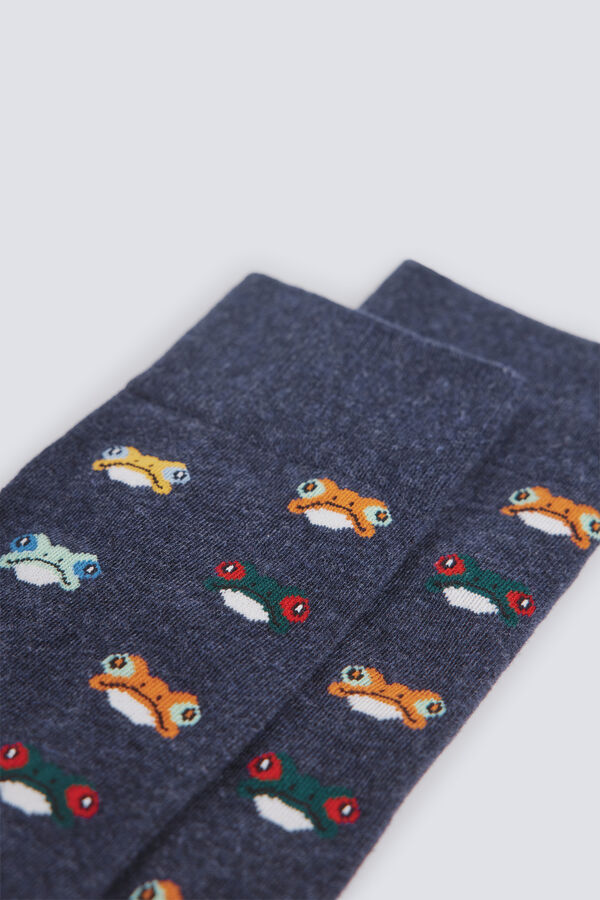 Springfield Long frog socks blue