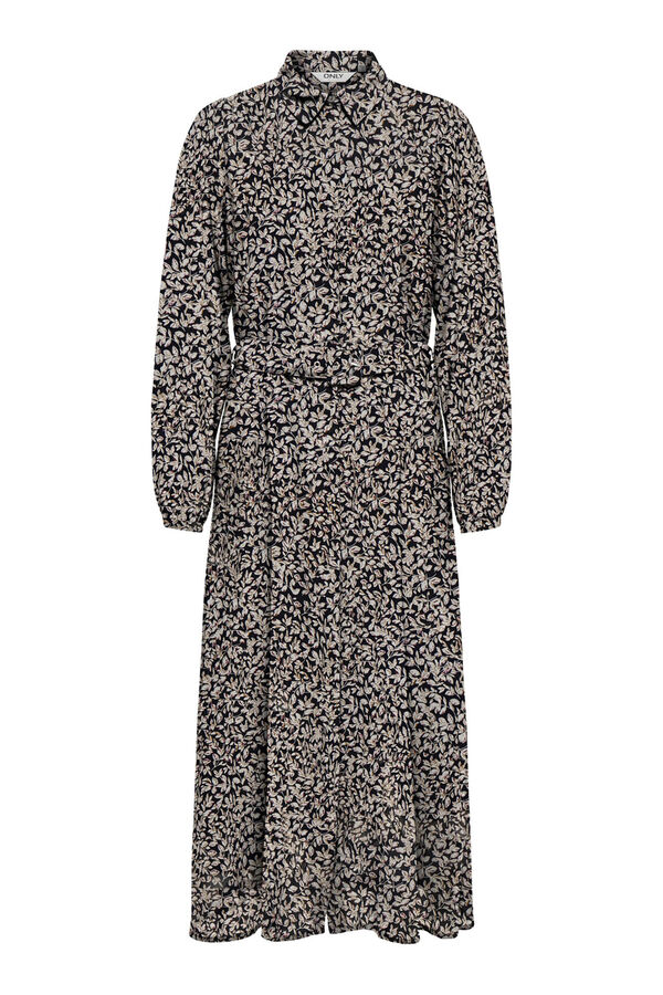 Only Vestido largo camisero de gasa estampado