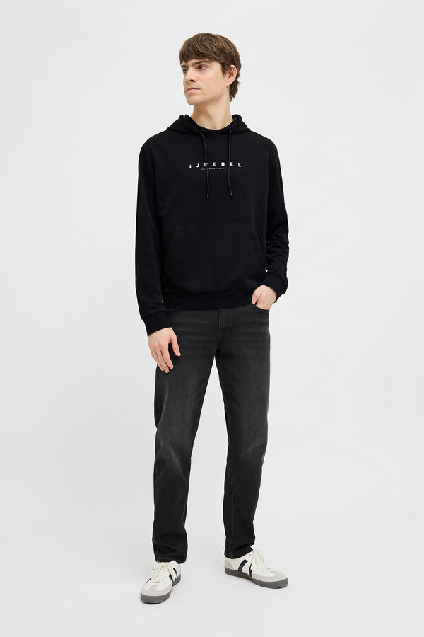JJ REBEL Sudadera con capucha b&aacute;sica negro