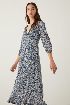 Springfield Kleid Midi Blumen blau