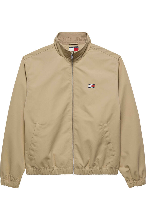 Tommy Jeans Cazadora Harrington cremallera beige