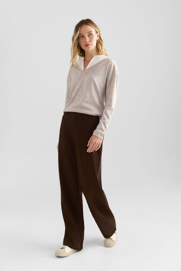 Springfield Tailored trousers with pockets brown