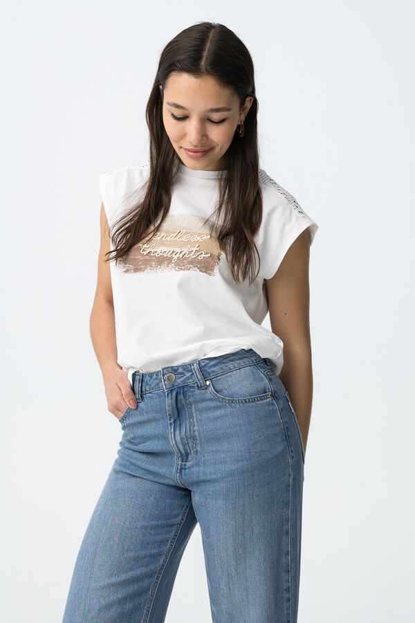 Tiffosi T-shirt with lace blanc