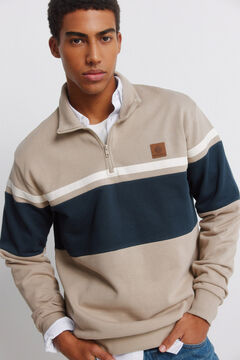 Springfield Sweatshirt com fecho-&eacute;clair e cortes efeito contrastante