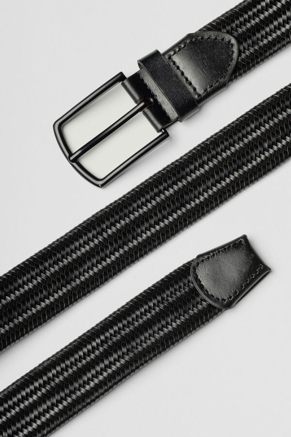 Celopman Cinto tran&ccedil;ado preto preto