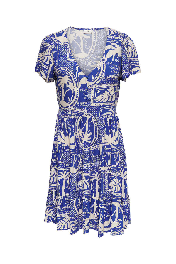 JDY Vestido curto estampado azul