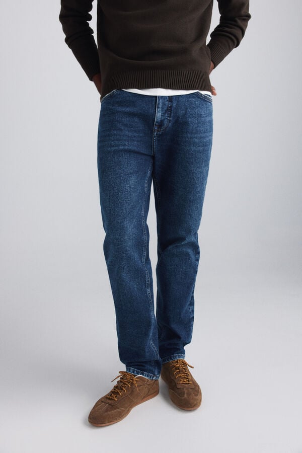 Springfield Dark wash slim fit jeans blue