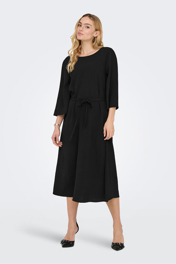 JDY Vestido midi manga 3/4 negro