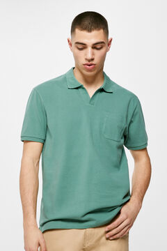 Springfield Piqué polo shirt with resort collar green