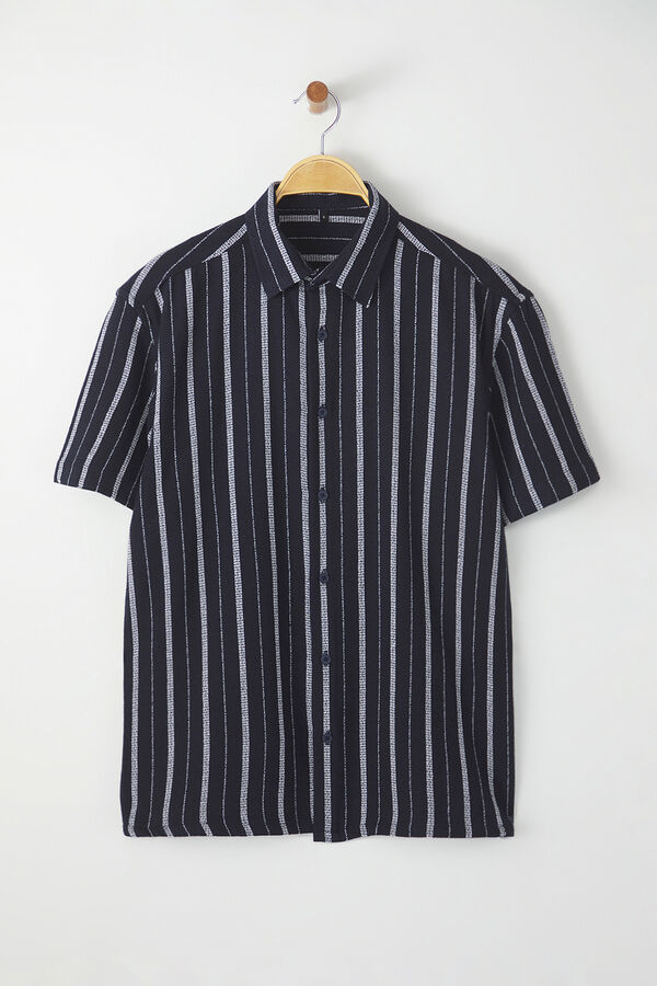 Trendyol Camisa oversize de manga corta azul