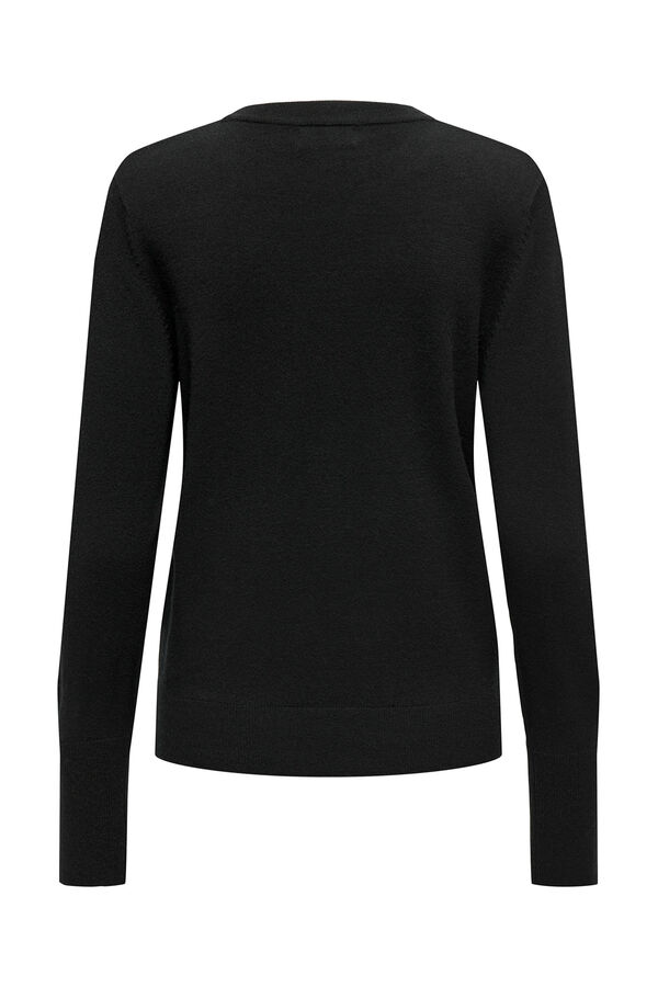 JDY Jersey cuello redondo negro