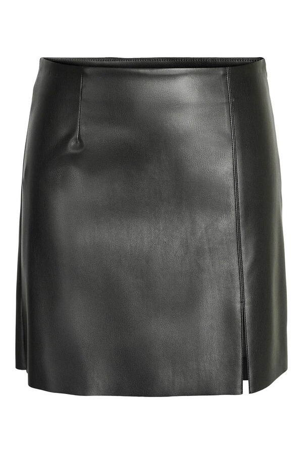Springfield Short faux leather skirt black