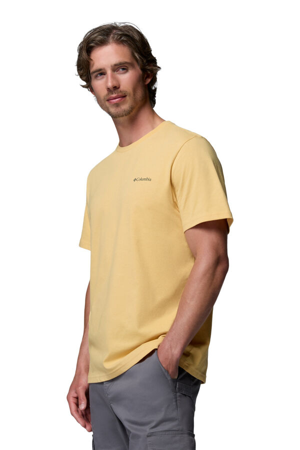 Columbia T-Shirt mit Natur-R&uuml;ckenprint Gelb