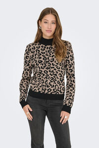 Only Camisola de gola com estampa animal 