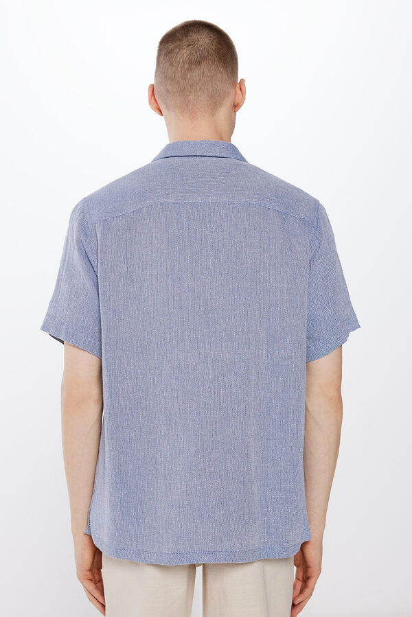 Springfield Camisa manga curta rústica azul indigo