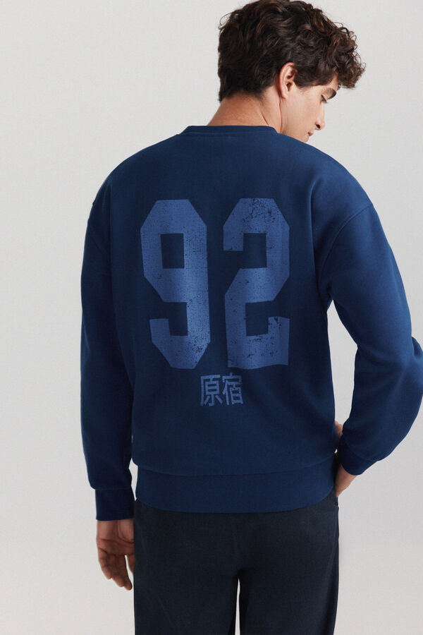 Springfield Sudadera cuello doble arajuku azul