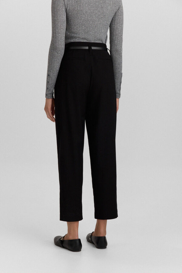 Springfield Pantalone krojački stil sa kai&scaron;em Crna