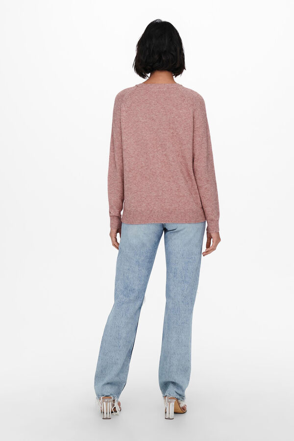 Springfield Long-sleeved round neck jumper pink