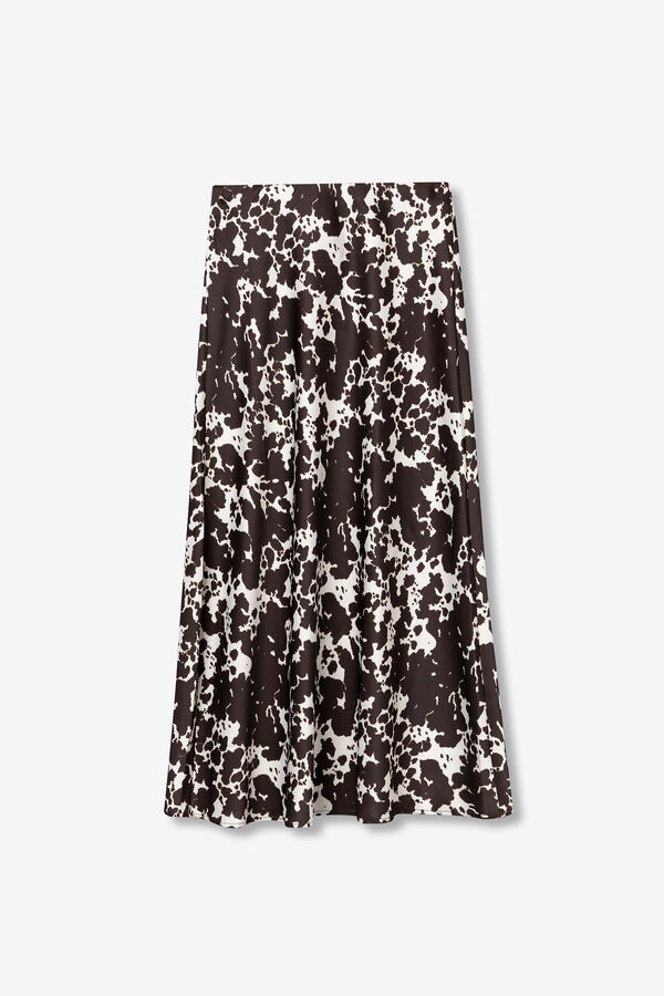 Tiffosi Falda Midi Satinada marr&oacute;n