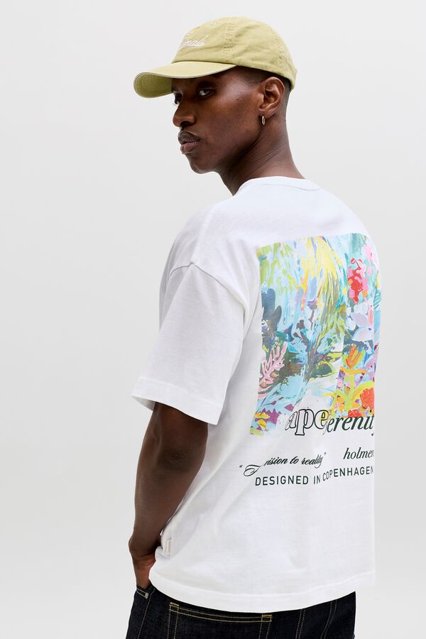 Jack & Jones T-shirt loose em algod&atilde;o branco