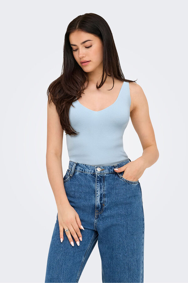 JDY Jersey-knit vest top blue