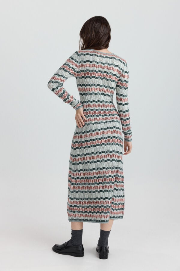 Springfield Midi dress with waves green