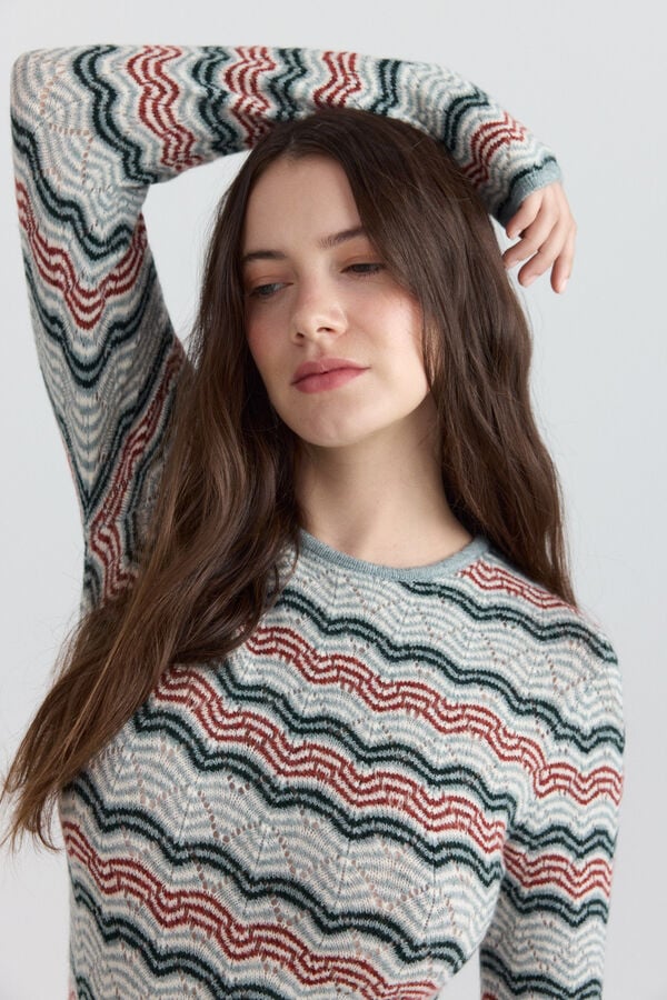 Springfield Midi dress with waves green
