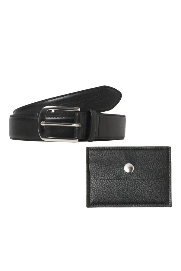 Jack & Jones Wallet and belt set black