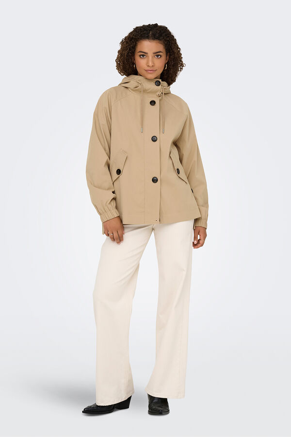Only Parka con capucha tostado