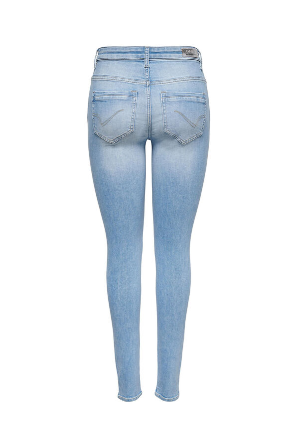Springfield Jeans cigarro e cintura média azul aço
