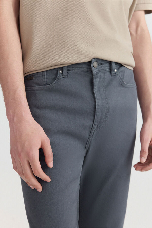 Springfield Washed slim fit 5-pocket trousers blue