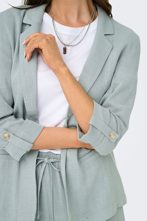 Only 3/4 rolled-up sleeve blazer beige