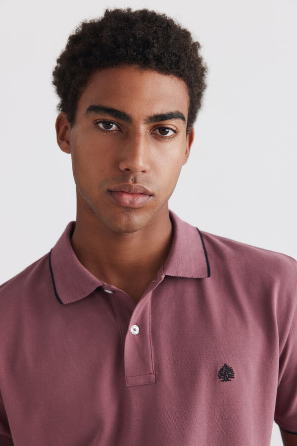 Springfield Polo piqu&eacute; contrastes slim fit rouge