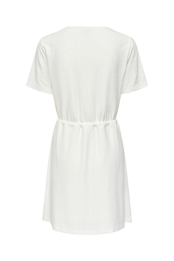 JDY Embroidered short dress white