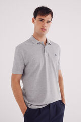 Springfield Essential regular fit piqué polo shirt grey