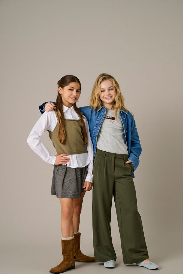 Only Girls Girls' pleated skirt nude