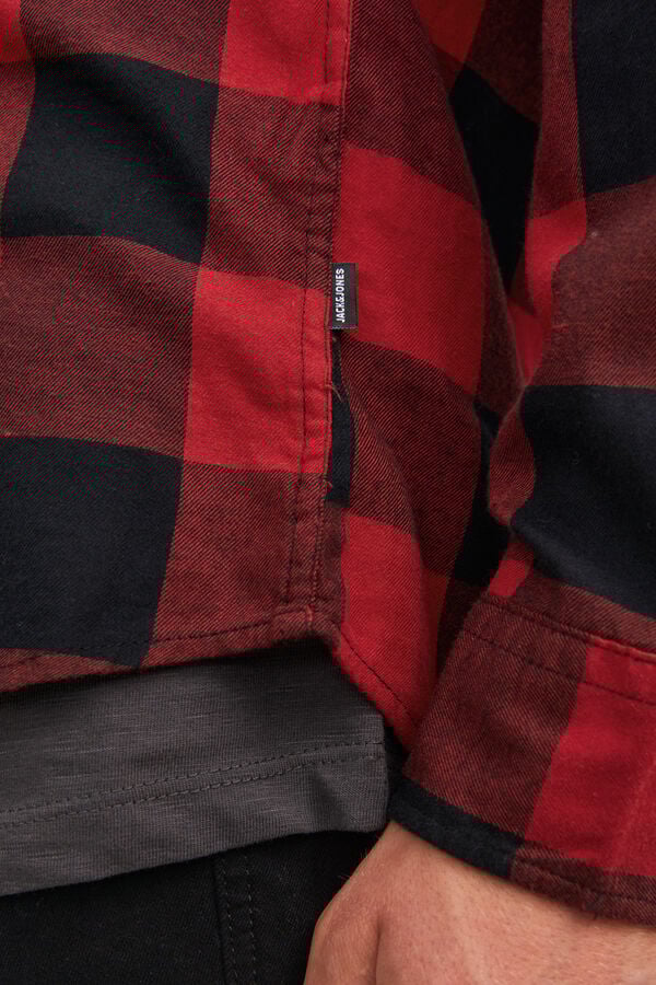 Jack & Jones Camisa xadrez regular fit vermelho