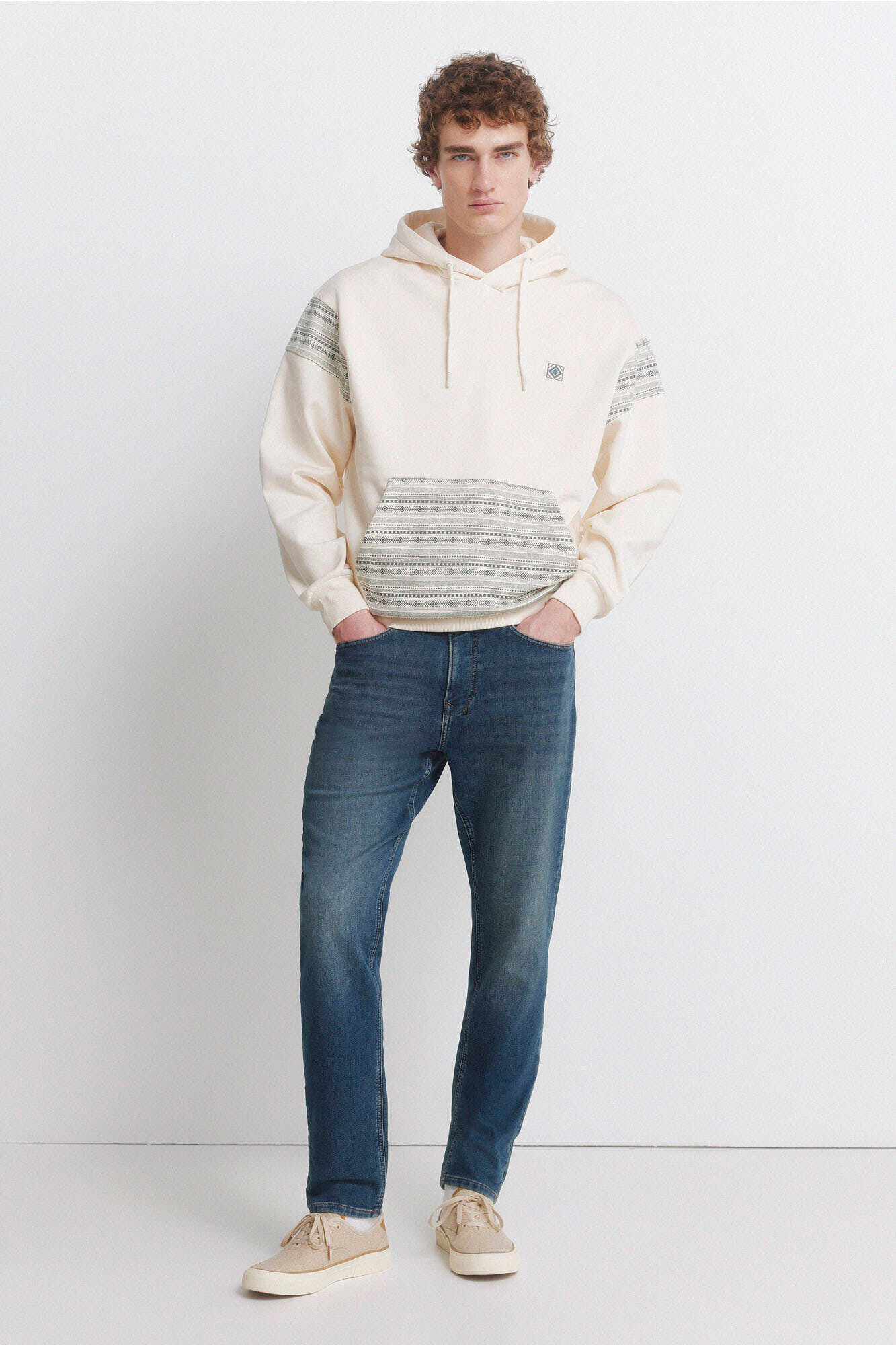 Springfield Knit denim overdyed slim fit jeans