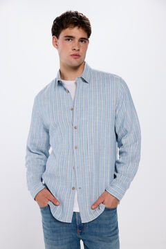 Springfield Rustic striped shirt plava