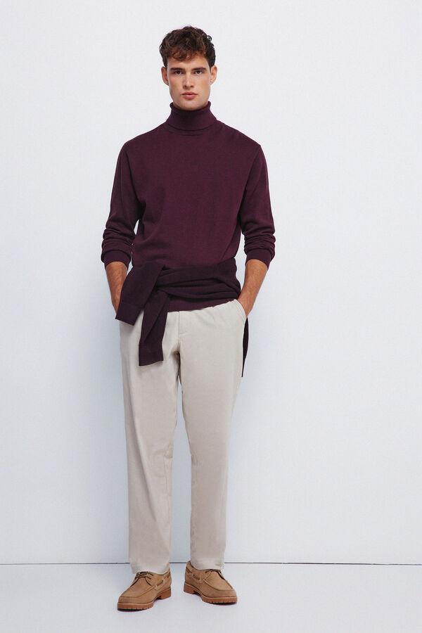 Springfield Pull col basique rouge