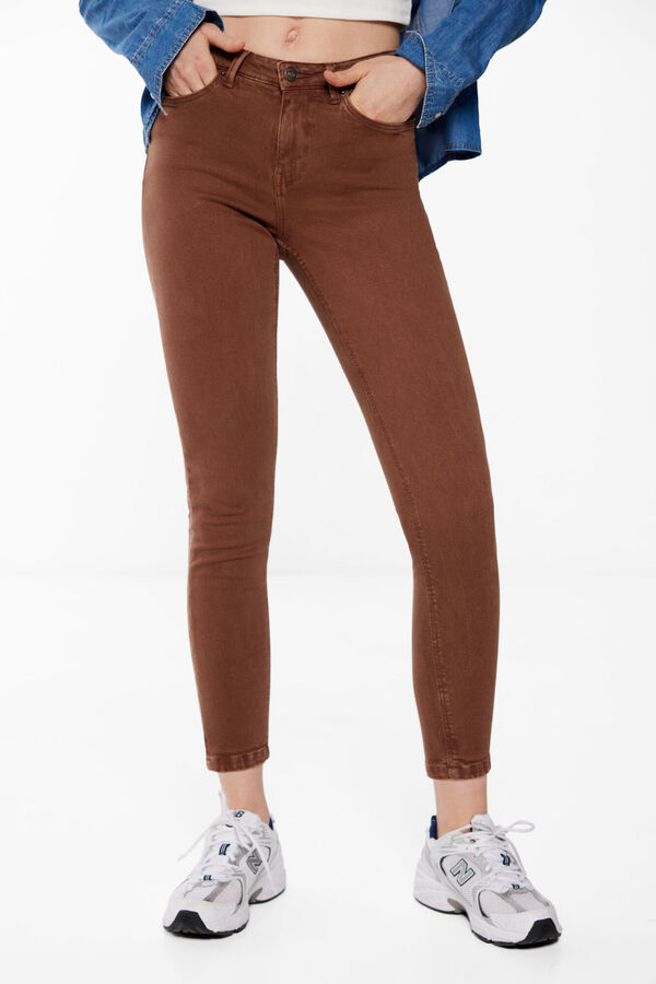 Springfield Jeans Color Slim Cropped estampado marrón