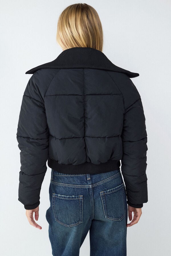 Balmohk Abrigo puffy cropped negro