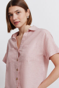 Springfield Chemise en lin &agrave; manches courtes