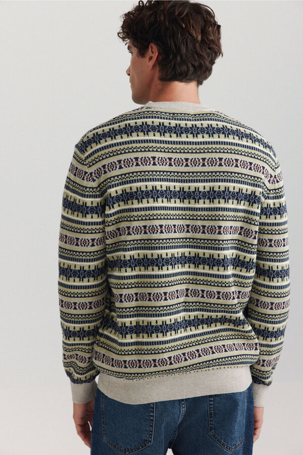 Springfield Multicoloured jacquard jumper printed