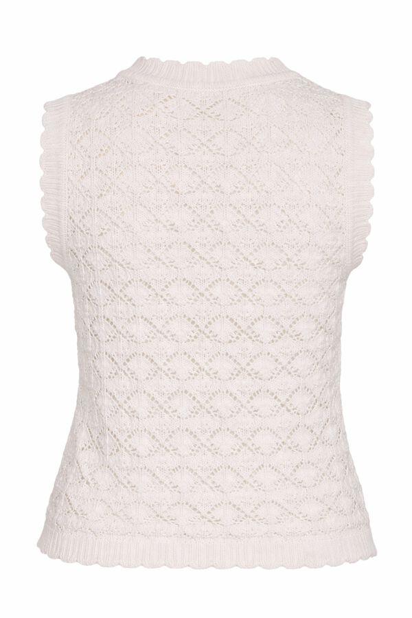 Noisy May Sleeveless pointelle knit top grey