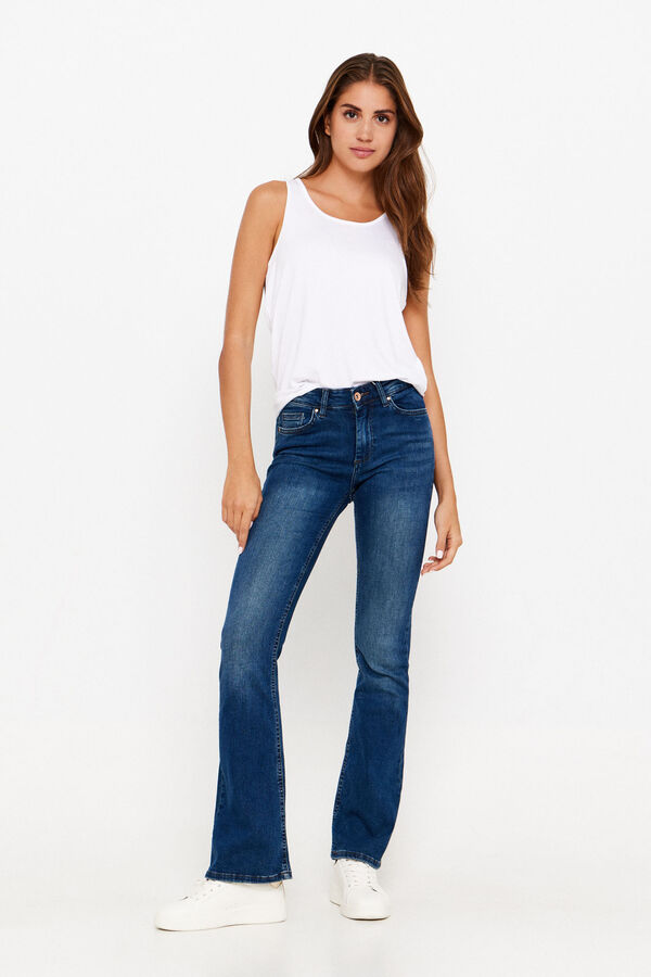 Springfield Medium rise flared jeans plava