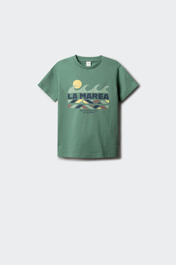 Springfield Kids Dečija majica sa kratkim rukavima "La Marea" Zelena