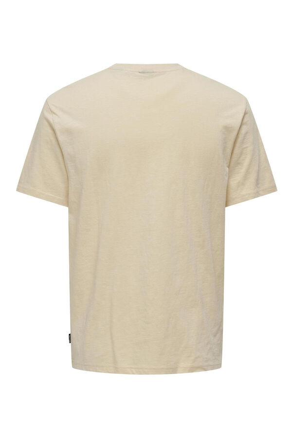 Springfield T-shirt with pocket and short sleeves rózsaszín